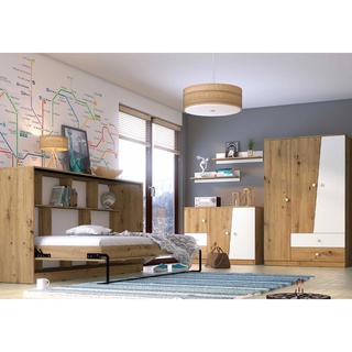 zestaw mebli Nero 2 łóżko składane komoda szafa do pokoju sypialni