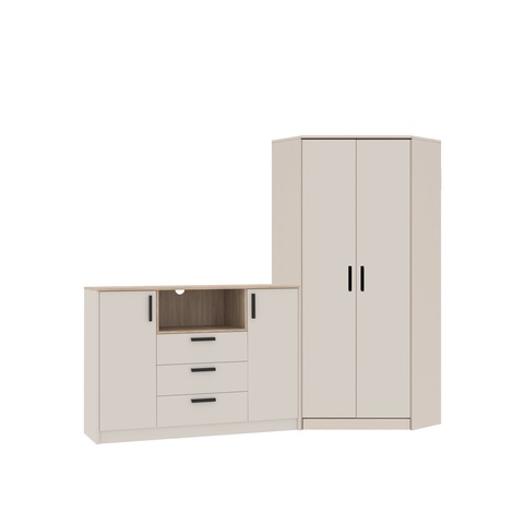 Eck-Kleiderschrank und Kommode GRANT 39, Schlafzimmer-Set