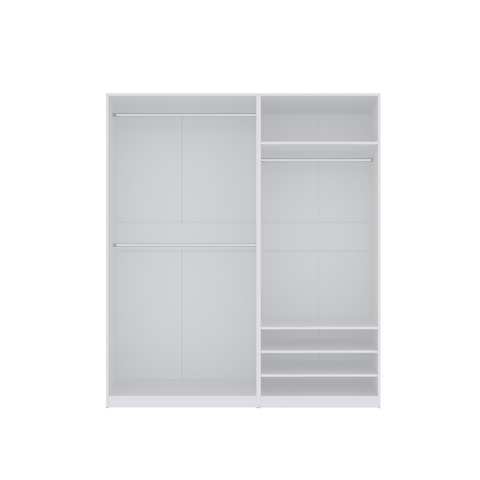 Kleiderschrank 180 cm ohne Türen TRES K geräumiger Kleiderschrank für Kleidung Schuhe weiß