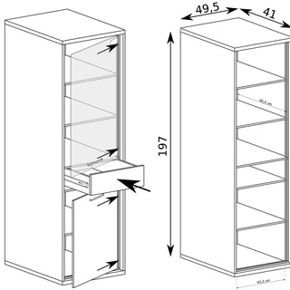 zestaw mebli mały komplet Mediolan 2 witryna rtv szafka do pokoju