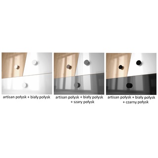 zestaw mebli pokojowych Nero 1 komoda rtv szafka regał w połysku