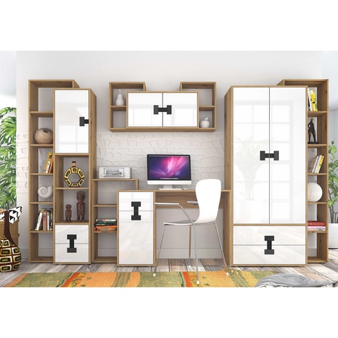 Zestaw meblościanka INDEX 2 z biurkiem dla ucznia dzieci młodzieży