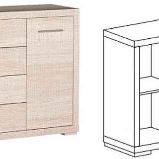 komoda 148 duża szeroka Vegas 03 z szufladami półkami szafka