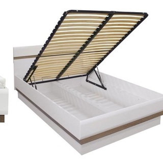 łóżko 160x200 z pojemnikiem Lionel 12 / 160 podnoszone w połysku białe