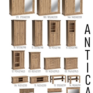szafa 185 przesuwna z lustrem Antica 183 półki szuflady drążek do sypialni