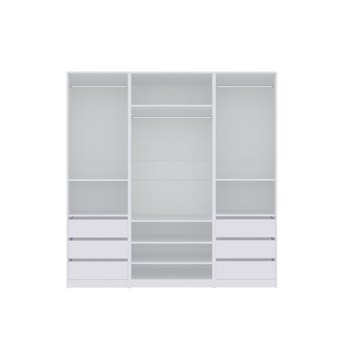 200 cm breiter offener Modularschrank TRES T, geräumig, ohne Türen, Kleiderschrank