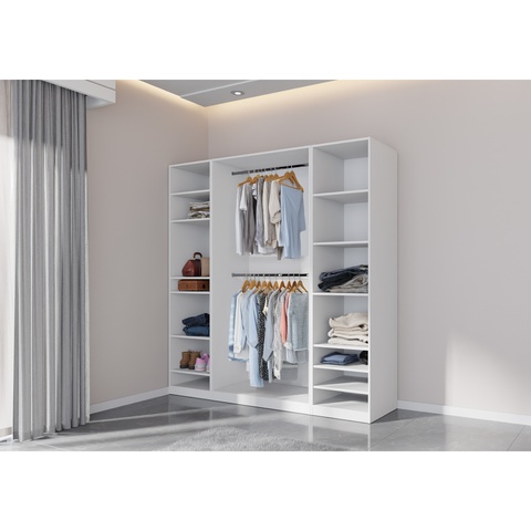 Kleiderschrank 200 cm ohne Türen TRES G modularer Kleiderschrank groß hoch weiß