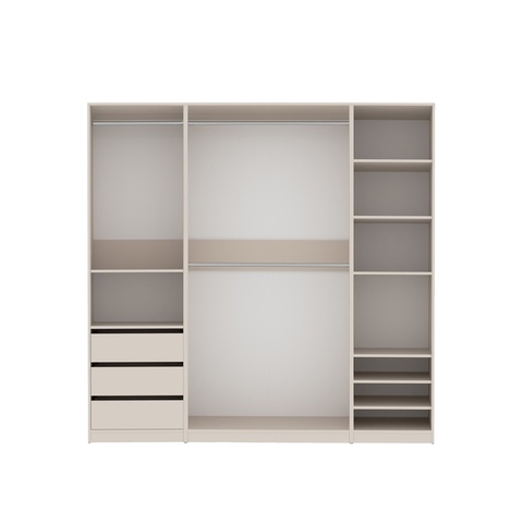 Kleiderschrank 210 cm ohne Türen TRES J, offen, groß, geräumig, hoch, modernes Garderobenset