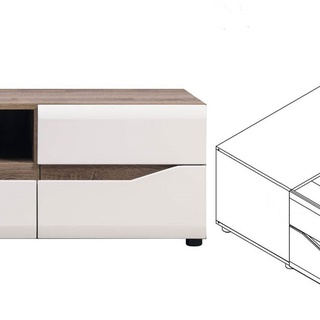 zestaw komplet Lionel 1B meblościanka rtv biała w połysku do pokoju