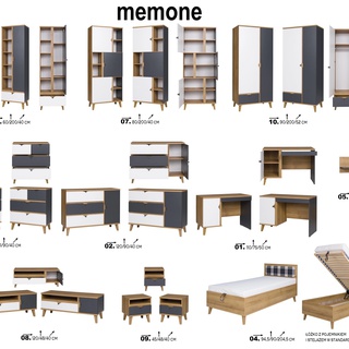 zestaw mebli młodzieżowych Memone 5 biurko regał szafa dla ucznia