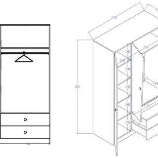 zestaw mebli Nero 2 łóżko składane komoda szafa do pokoju sypialni