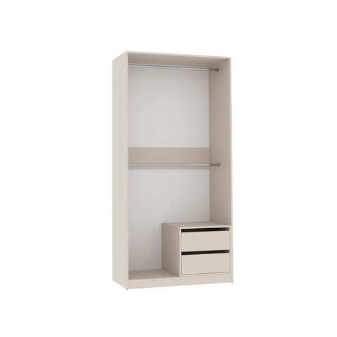 Kleiderschrank 100 cm mit Schubladen ohne Türen TRES 12, mit Stangen, offener Kleiderschrank
