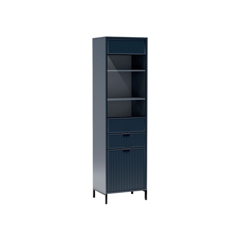 Glasvitrine LINKASTYLES 05 hoher zweitüriger Vitrinenschrank mit Schublade