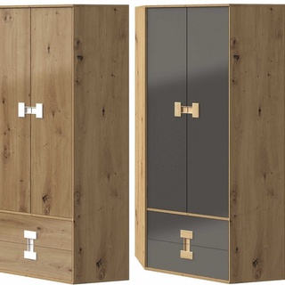 zestaw nowoczesny młodzieżowy Index 3 łóżko biurko szafa narożna