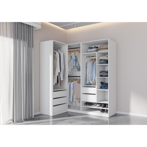 Kleiderschrank 111 - 190 cm Eckschrank TRES D Kleiderschrank-Kombi-Set