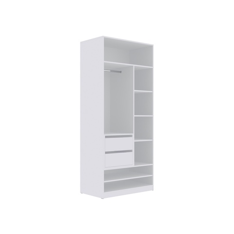 Kleiderschrank 90 cm mit Schubladen ohne Türen TRES 13, offener Kleiderschrank