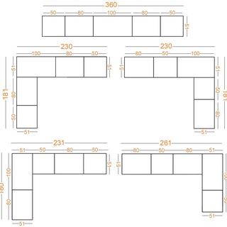 szafa 181 - 230 - 360 modułowa kombinowana Tres X zestaw garderoba