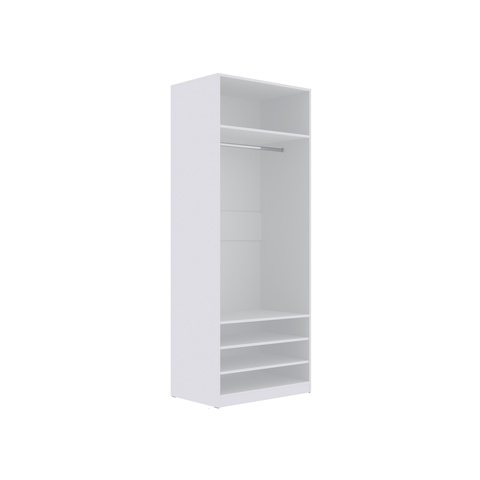 80 cm modularer Kleiderschrank ohne Türen TRES 03 mit Einlegeböden, Garderobenstange
