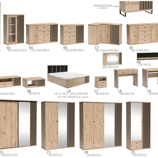 garderoba 128 ,5 z lustrem lamelami siedziskiem Cali loft nowoczesna