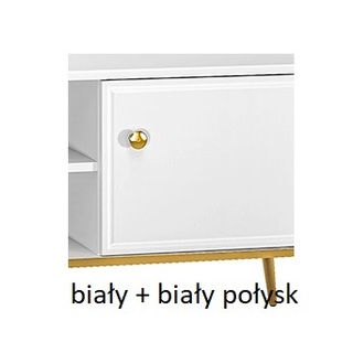 szafa 92 na złotych nogach z szufladą Goldin 01 ubraniowa biała połysk