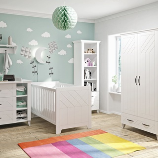 łóżeczko 70x140 dla dzieci Classic 08 łóżko 70 dzieci dziewczynki białe