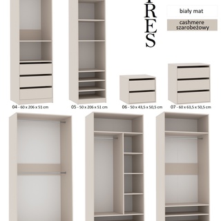 szafa 240 zestaw kombinacja szaf Tres L wysoka garderoba wnękowa