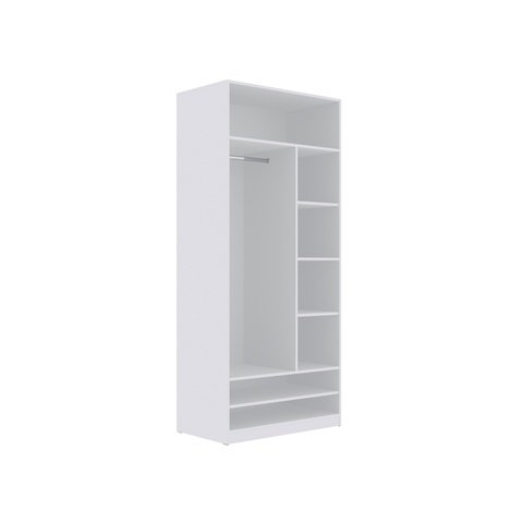 Kleiderschrank 90 cm ohne Türen TRES 02 mit Einlegeböden, Stange für Schlafzimmer, Garderobenschrank offen