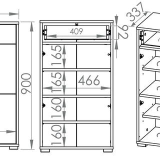zestaw Caro H szafa siedzisko wieszak komoda do przedpokoju korytarza