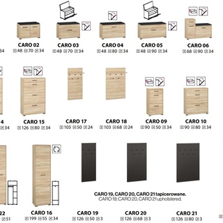 szafka 90 Caro 10 komoda na obuwie sonoma do korytarza przedpokoju