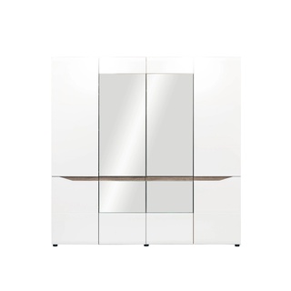 szafa 198 ,5 czterodrzwiowa z lustrem Lionel 10 duża szeroka w połysku