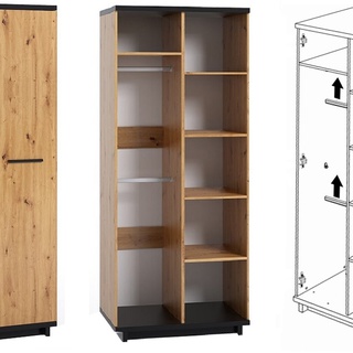 szafa 90 dwudrzwiowa ubraniowa Ines 09 z półkami drążkami wysoka