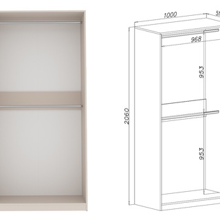 szafa 380 otwarta garderoba Tres S duża z półkami szufladami drązkami