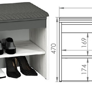 zestaw Hyga 1 szafka z siedziskiem wieszaki do przedpokoju korytarza