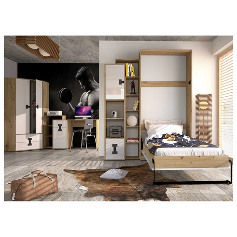 Zestaw młodzieżowy INDEX D nowoczesne łóżko biurko szafa narożna