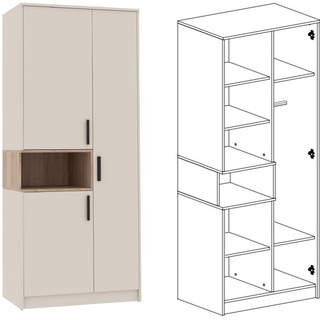 szafa 88 wysoka dwudrzwiowa Grant 01/18 z nadstawką ubraniowa