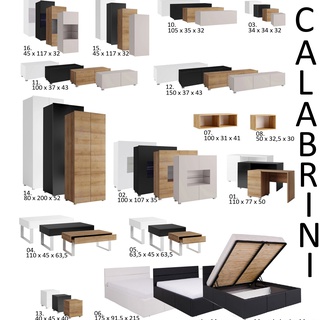 biurko 110 z szufladami Calabrini 01 do nauki pracy białe czarne dąb