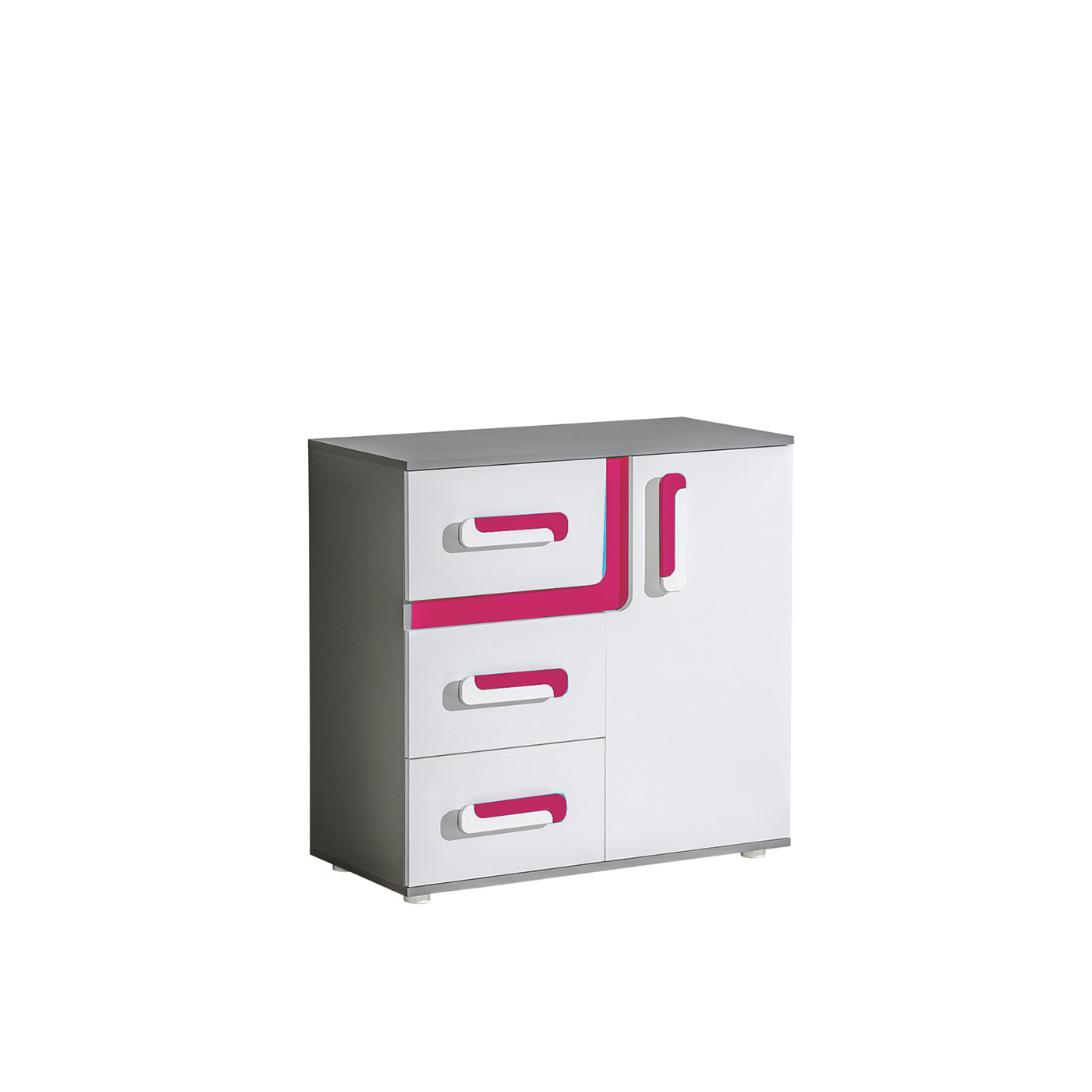 komoda 85 Apetito Bis 08 szafka mała dla dzieci biały szary róż turkus