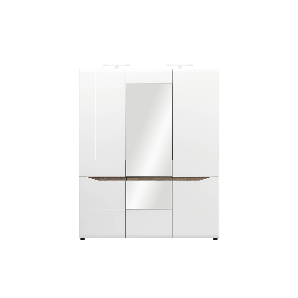 szafa 161 ,5 z lustrem półkami drążkami Lionel 09 trzydrzwiowa połysk