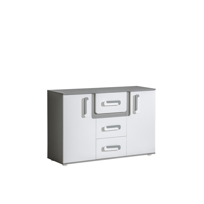 komoda 128 z szufladami Apetito 07 duża szafka szeroka antracyt biały