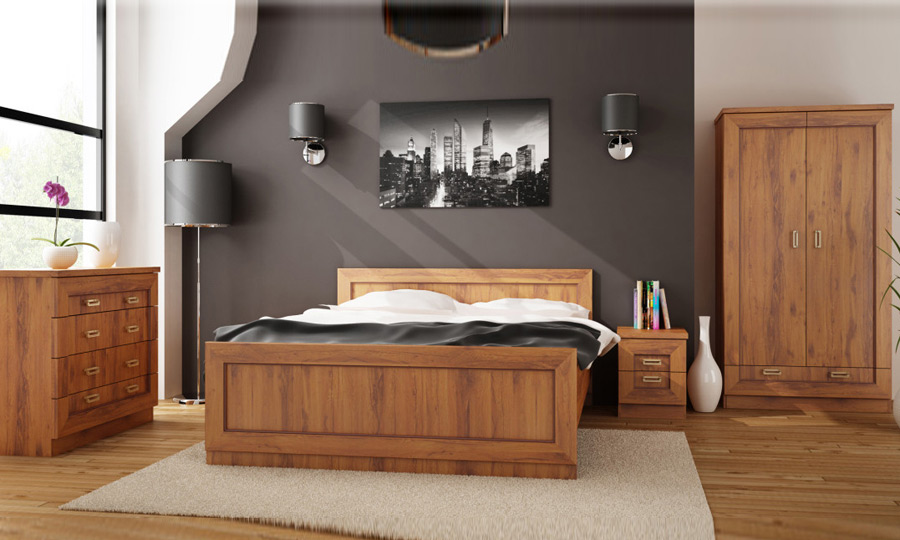 zestaw mebli stylowych Tadeusz 4 łóżko komoda szafa stolik do sypialni