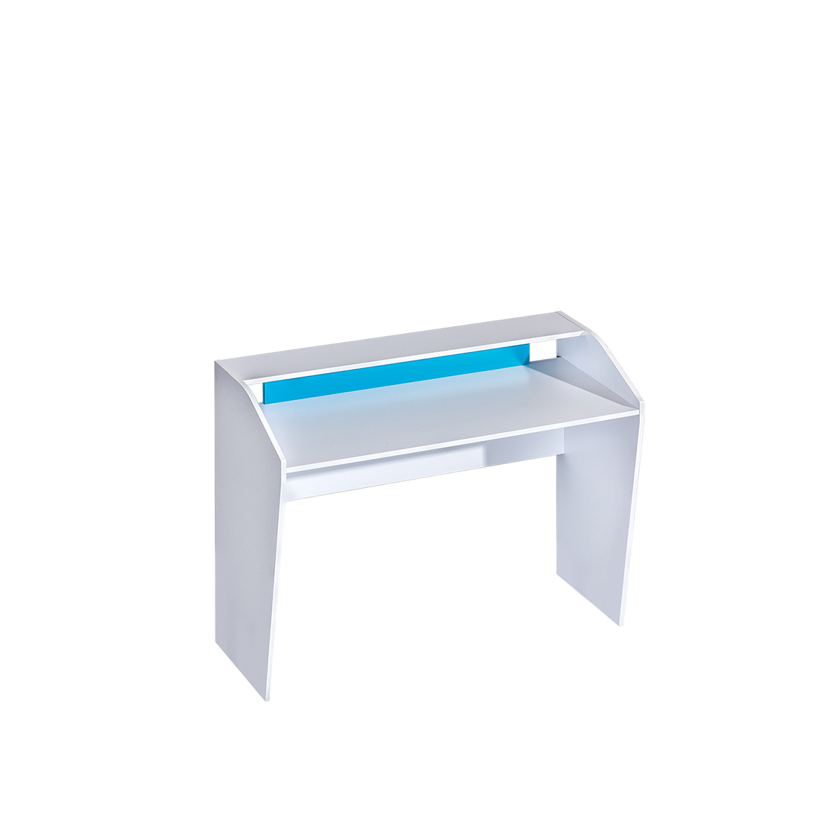 Biurko 120 z półką nowoczesne Trafiko 09 proste do nauki pracy białe