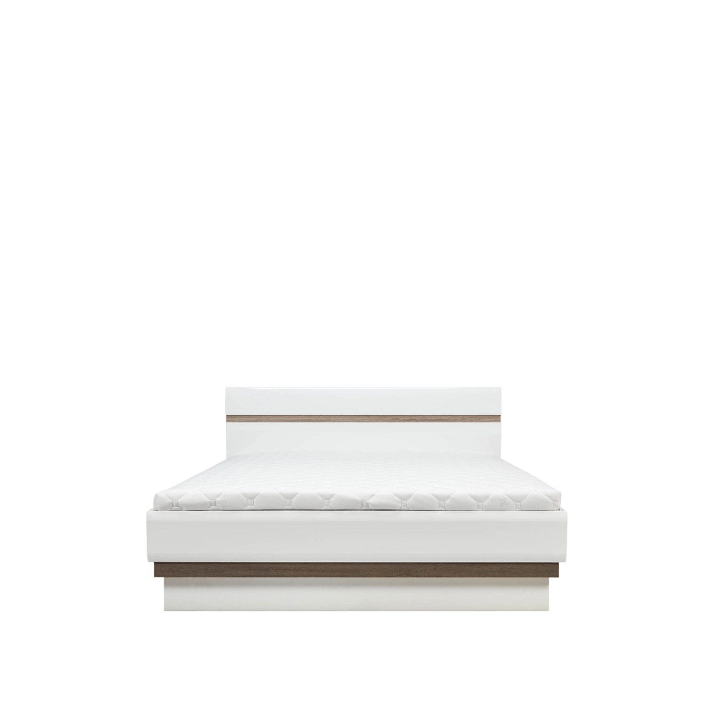 łóżko 180x200 duże sypialniane Lionel 12 - 180 nowoczesne białe połysk