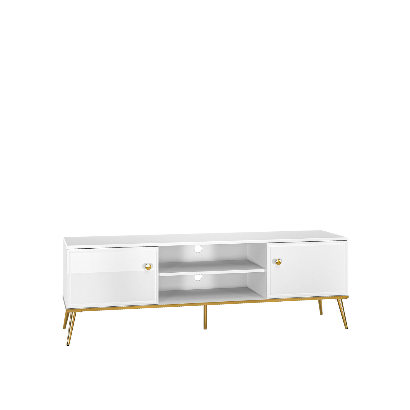 szafka 160 rtv na nóżkach złotych Goldin 06 stolik pod tv telewizyjny