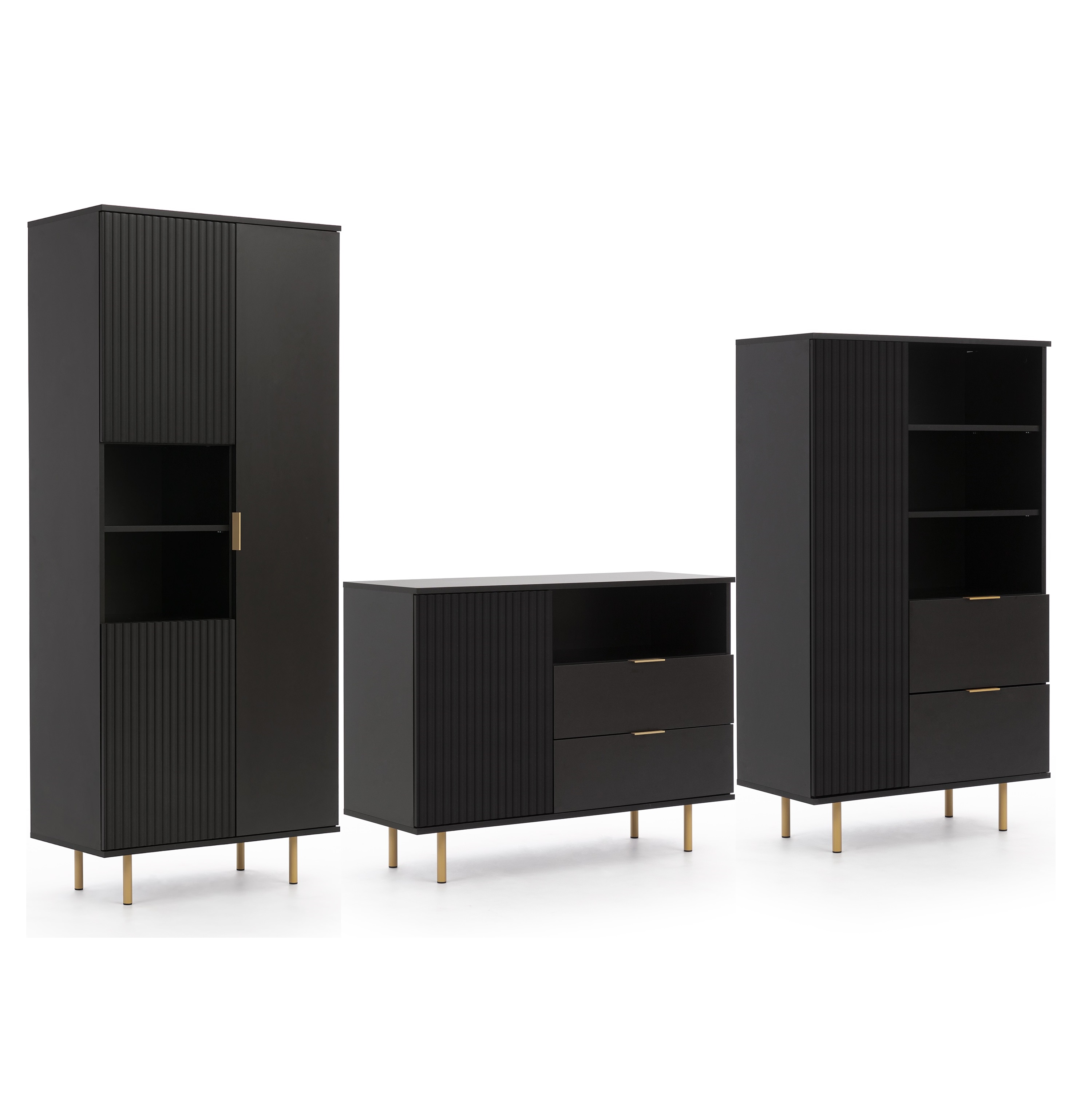 zestaw pokojowy Nubia 10 komoda szafka rtv regał ława na nóżkach