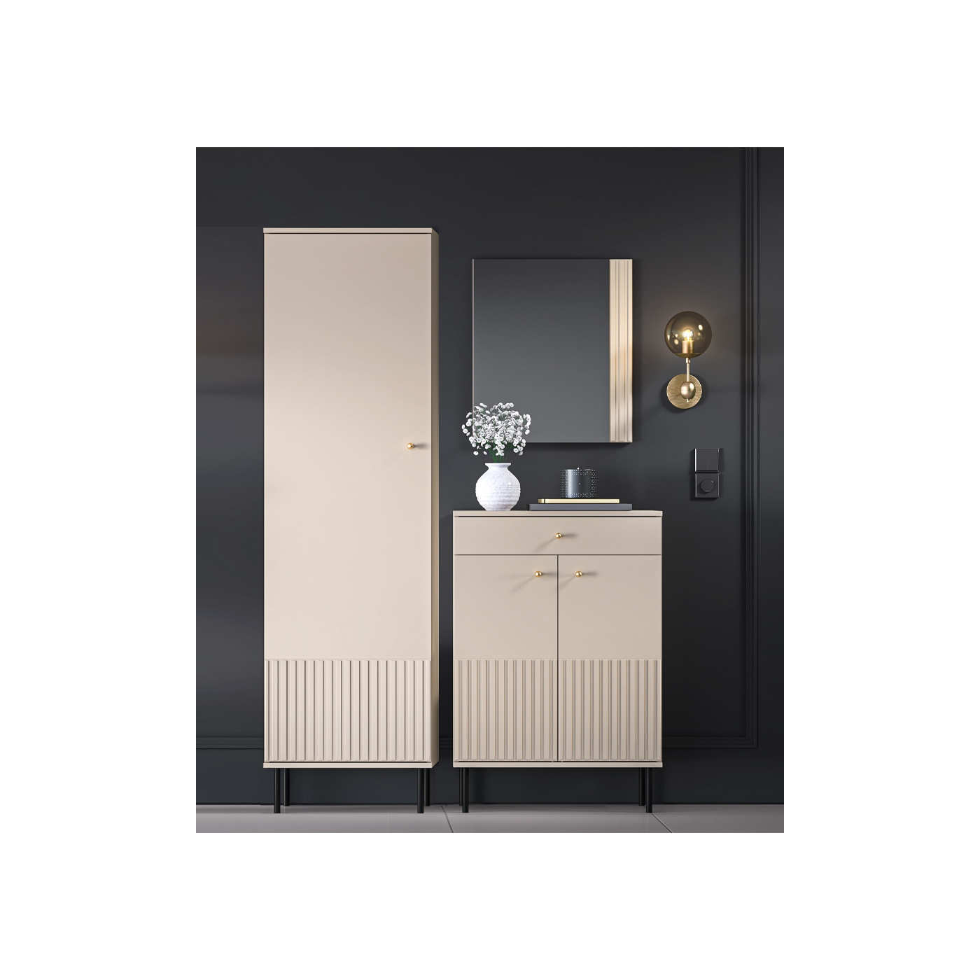 zestaw garderoba Sophie G frez szafa komoda szafka na buty lustro