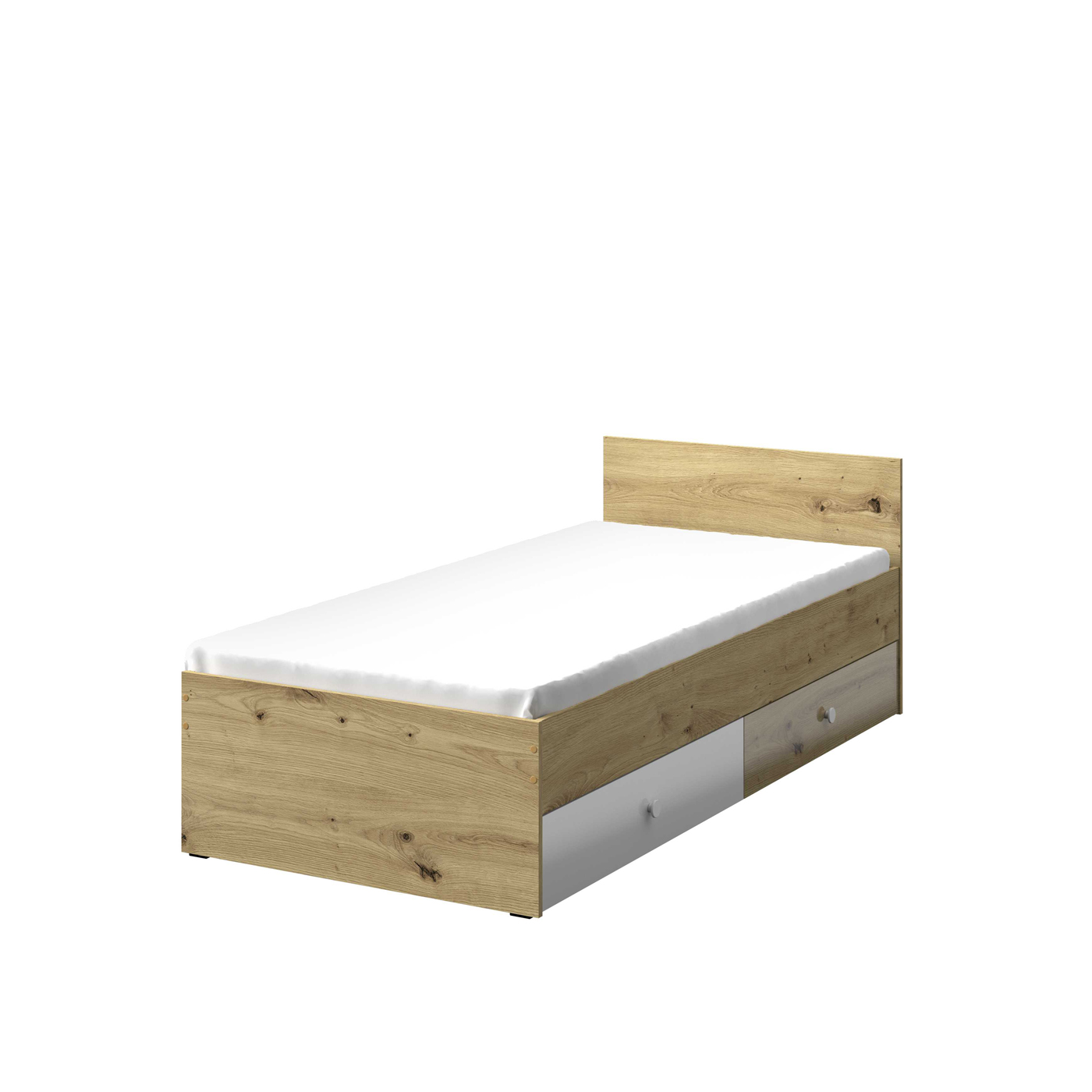 łóżko 90x200 z szufladami Nero 14 pojedyncze młodzieżowe w połysku