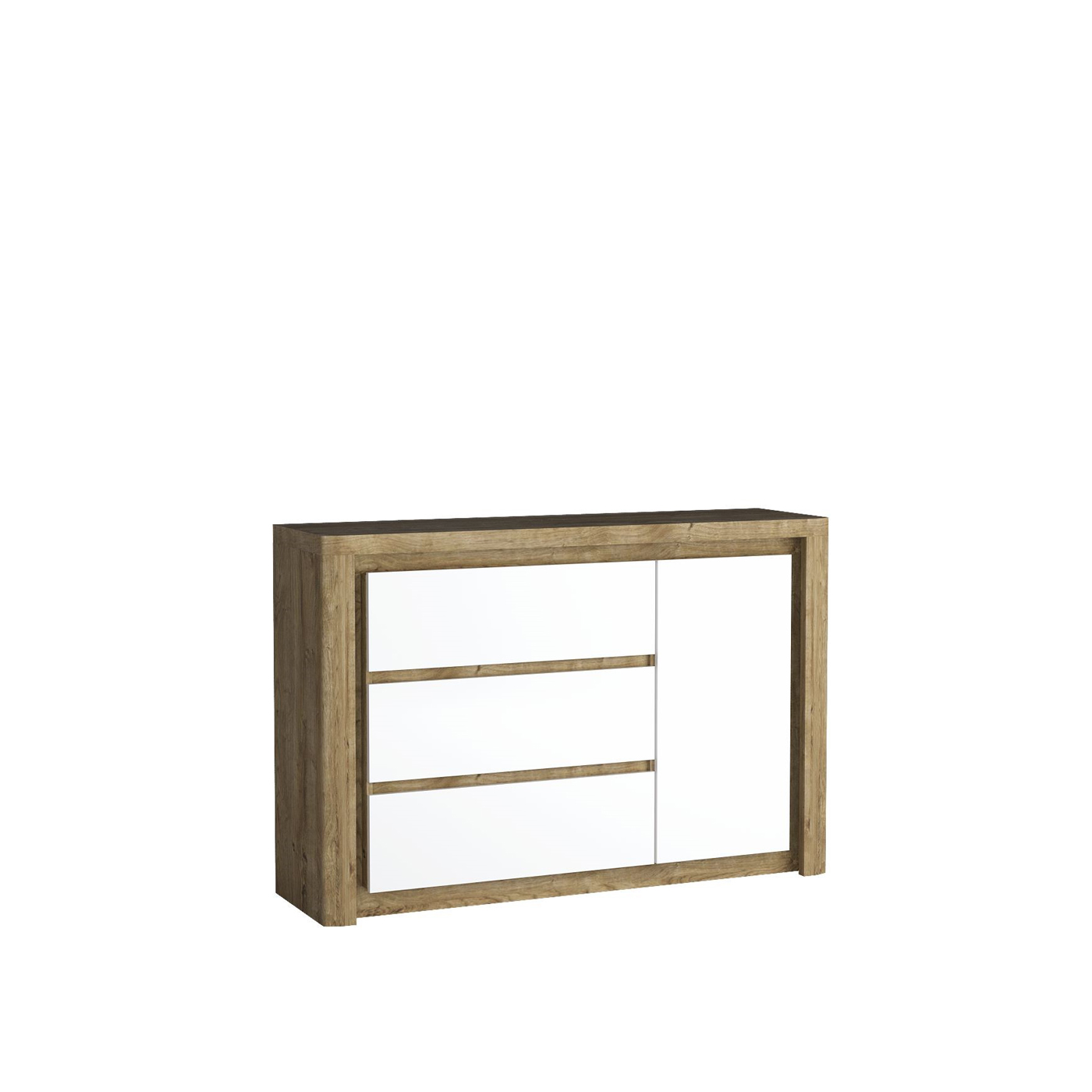 komoda 144 nowoczesna Livinio 15 szafka duża szeroka w połysku biała