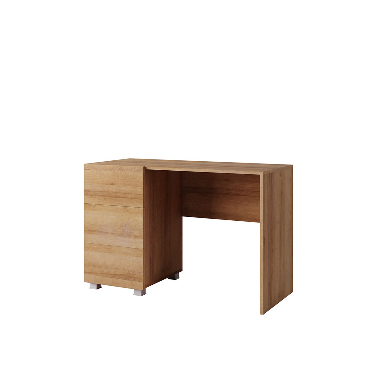 biurko 110 z szufladami Calabrini 01 do nauki pracy białe czarne dąb