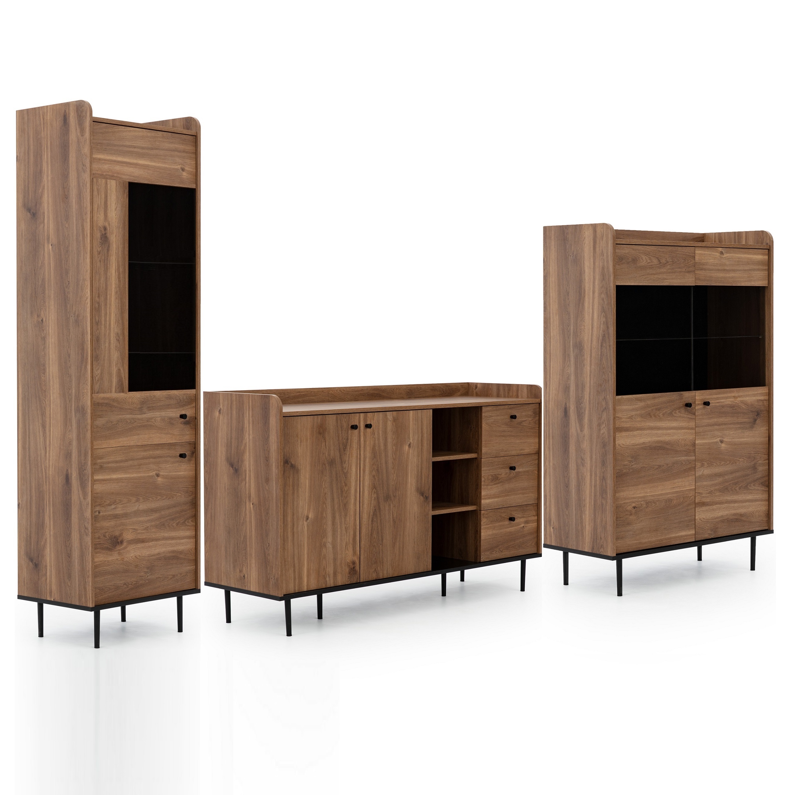 zestaw pokojowy Vasina C meblościanka na nóżkach witryna komoda