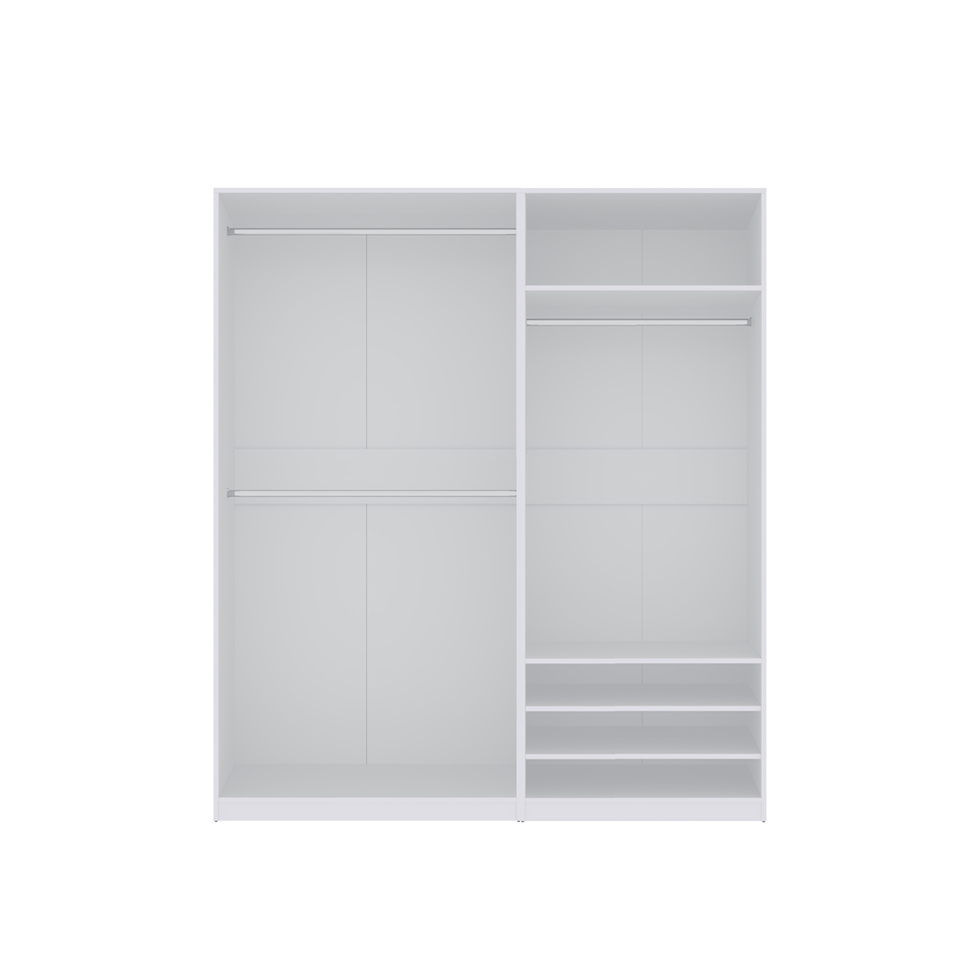 szafa 180 bez drzwi Tres K pojemna garderoba na ubrania buty biała